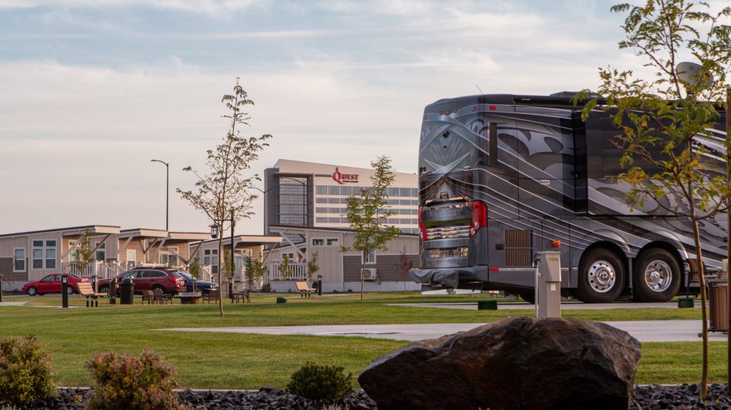 A large RV at the RV resort