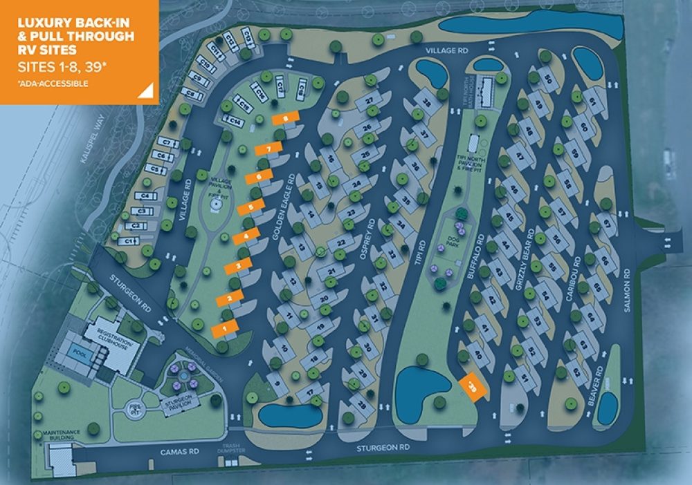 Luxury Back-in Sites Map