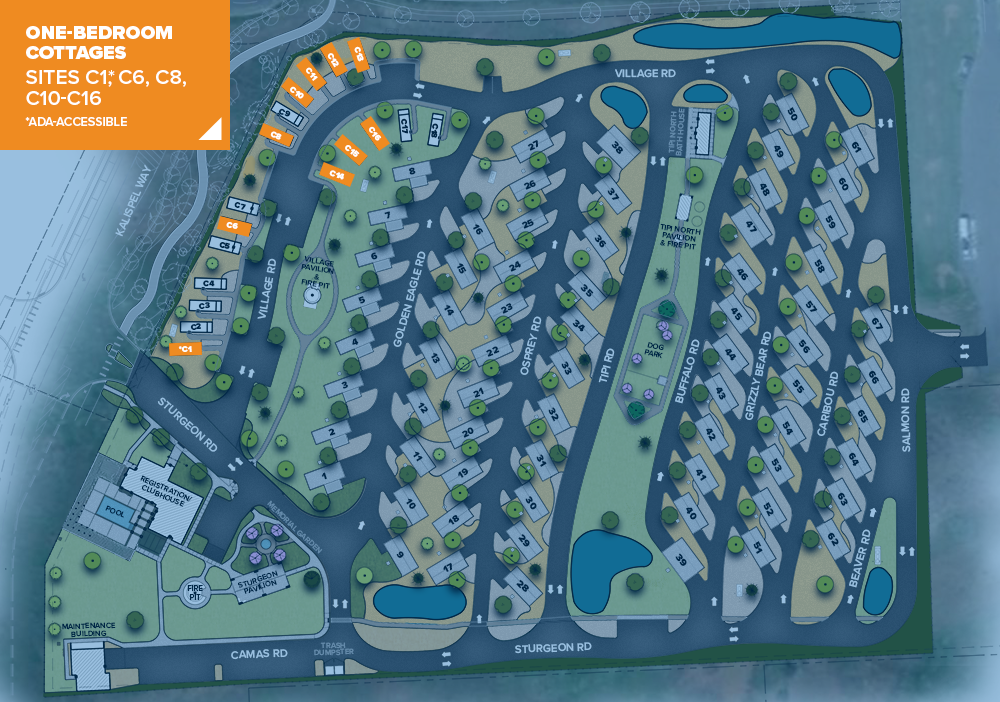 One Bedroom Cottages Map